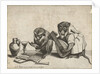 Two monkeys making music by Anonymous
