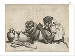 Two monkeys making music by Anonymous