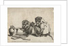 Two monkeys making music by Anonymous