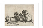 Two monkeys making music by Anonymous