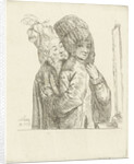 A man and a woman dressing in front of the mirror by Louis Bernard Coclers