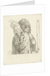 A man and a woman dressing in front of the mirror by Louis Bernard Coclers