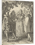 Woman and three men by Claes Jansz. Visscher II