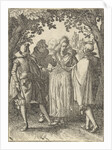 Woman and three men by Claes Jansz. Visscher II