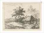 Three figures at a farm by Gerrit Jan Michaelis