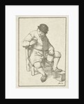 Seated farmer with pitcher by Cornelis Ploos van Amstel
