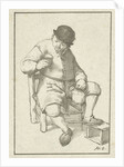 Seated farmer with pitcher by Cornelis Ploos van Amstel