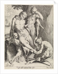 Oreaden removing a thorn from the foot of a satyr by Harmen Jansz Muller