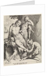 Oreaden removing a thorn from the foot of a satyr by Harmen Jansz Muller