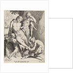 Oreaden removing a thorn from the foot of a satyr by Harmen Jansz Muller
