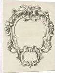 Cartouche with lobe ornament consisting of two compartments by Nicolaes Visscher I