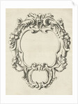 Cartouche with lobe ornament consisting of two compartments by Nicolaes Visscher I