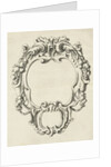 Cartouche with lobe ornament consisting of two compartments by Nicolaes Visscher I