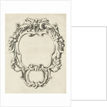 Cartouche with lobe ornament consisting of two compartments by Nicolaes Visscher I