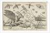 Locusts and fantasy creature with wings by Nicolaes de Bruyn