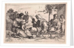 Female spins yarn by Jan Baptist de Wael