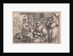 Old woman delouses a child by Jan Baptist de Wael