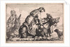 Woman gets on a donkey by Jan Baptist de Wael