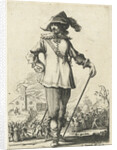 Standing officer with walking stick by Pieter Jansz. Quast