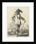 Standing officer with walking stick by Pieter Jansz. Quast