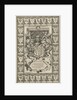 Arms of England, surrounded by weapons by Jodocus Hondius I