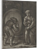Two figures and a wine barrel by Jo. Lloyd