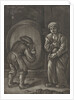 Two figures and a wine barrel by Jo. Lloyd