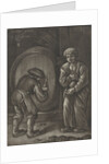 Two figures and a wine barrel by Jo. Lloyd