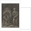 Two figures and a wine barrel by Jo. Lloyd