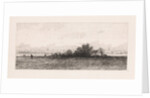 Cityscape with meadows in the foreground by Elias Stark