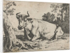 Lying cow near a tree by Paulus Potter