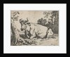 Lying cow near a tree by Paulus Potter