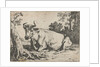 Lying cow near a tree by Paulus Potter