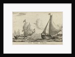 Two landing barges by Reinier Nooms
