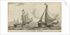 Two landing barges by Reinier Nooms
