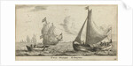 Two landing barges by Reinier Nooms