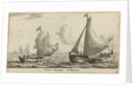 Two landing barges by Reinier Nooms