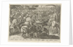 Hunting ostriches by Philips Galle