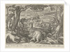 Hunting boar by Philips Galle