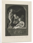 Woman drawing in a window by Johannes de Mare