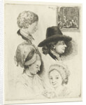 Study Sheet with portraits of Louis Bernard Coclers and his family by Louis Bernard Coclers