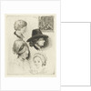 Study Sheet with portraits of Louis Bernard Coclers and his family by Louis Bernard Coclers