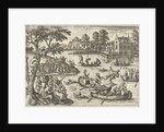 Joust on the water by Philips Galle