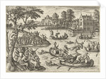 Joust on the water by Philips Galle