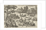 Joust on the water by Philips Galle