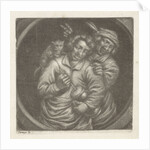 Rommelpotspeler, friction drum player, with a cat by Adriaen Brouwer