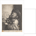 Smiling boy with cat, Lambert Visscher by Antoine François Dennel
