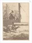 Goats and one rider at a wall by Nicolaes Pietersz. Berchem
