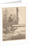 Goats and one rider at a wall by Nicolaes Pietersz. Berchem