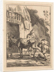 Farrier, specialist in equine hoof care, and a donkey by Karel Dujardin
